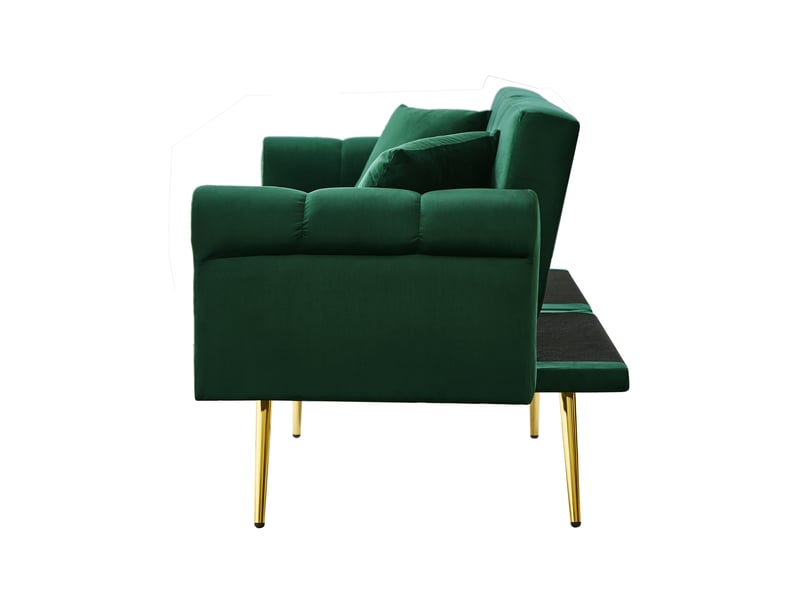 Canapé convertible, canapé-lit, dossier inclinable 3 positions, pieds en métal, design moderne, en velours, 2 places - Conforama B