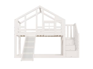 Lit cabane 90x200 cm <strong>OXEZA</strong>  <strong></strong> coloris blanc