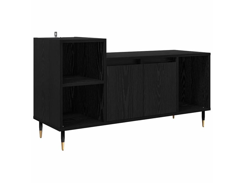  Meuble tv - banc tv - meuble de rangement 100 x 35 x 55 cm chêne noir bois d'ingénierie  - Conforama A
