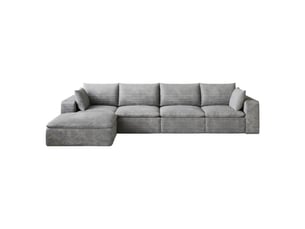 Canapé nuage en velours côtelé 5 places gris foncé modulaire 340 cm