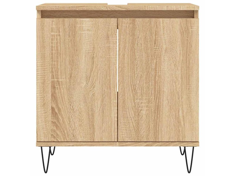  Amoire de salle de bain chêne sonoma 58x33x60cm bois d'ingénierie shl9665  - Conforama D