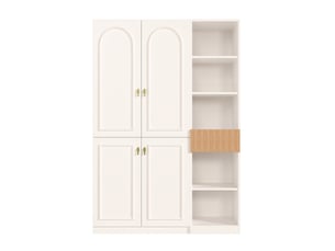 Armoire 4 porte(s) battante 1 tiroir(s) <strong>LEYTN</strong> <strong></strong> coloris blanc largeur 135 cm