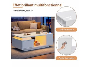 Table basse rectangulaire coloris blanc <strong></strong> <strong></strong> - 50 cmx100 cm