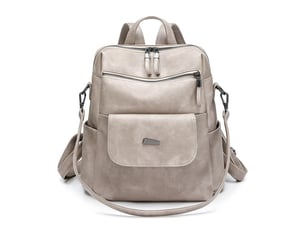 Sac à dos femme en cuir, petit format – imperméable, anti-vol, bandoulière pour ladies-blanc cassé