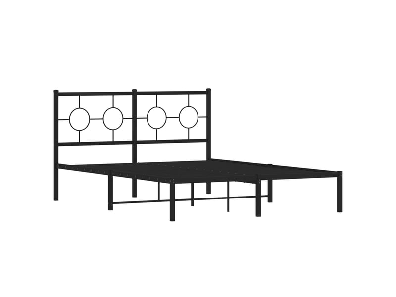 Lit double- lit adulte -  cadre de lit métal sans matelas avec tête de lit noir 135x190cm  - Conforama B