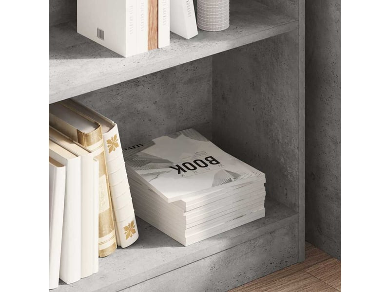  Bibliothèque, meuble de rangement salon gris béton 80x24x75 cm bois d'ingénierie  - Conforama C