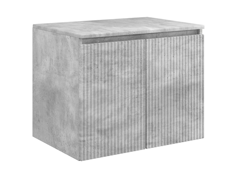  Cabinet salle de bain mural, meuble de rangement gris béton 62.5x44.5x50 cm  - Conforama A