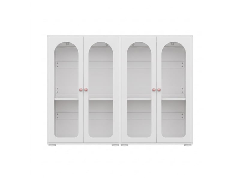 Lot de 2 armoires enfant 2 portes par armoire, façades acryliques et poignées céramique - blanc - 1,6e+2 x 5e+1 x 1,2e+2 cm IKSETERA TRADING LTD - Conforama A