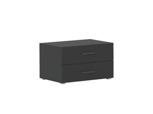 Table de chevet clasi - avec 2 tiroirs - moderne - 74x52x35 cm - noir