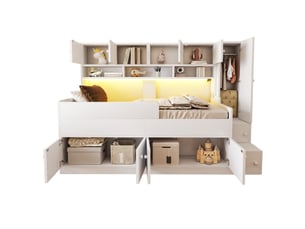 Lit mezzanine 90x200 cm <strong>DZMDIP</strong> <strong></strong> coloris blanc