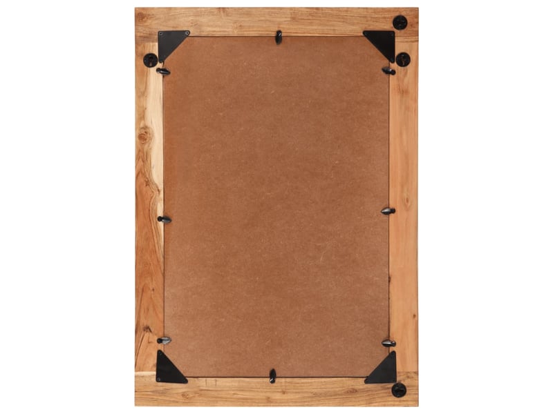 Miroir, miroir décoratif 70x50 cm bois massif d'acacia et verre cf62681 - Conforama E
