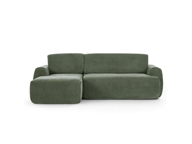  Canapé d'angle gauche compressé westa 4 places tissu chenille vert  - Conforama A