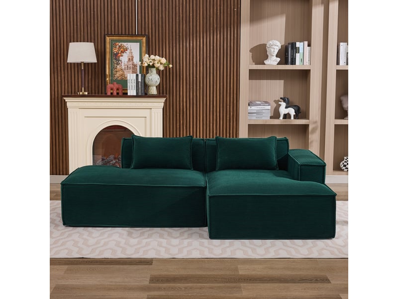  Canapé 3 places en tissu avec 2 coussins, assise ressorts ensachés et mousse haute densité, design épuré  - Conforama R