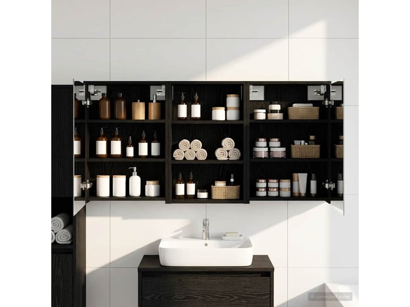  Ensemble de meubles de salle de bain 3 pcs 126x16x62.5 cm shl2652  - Conforama B