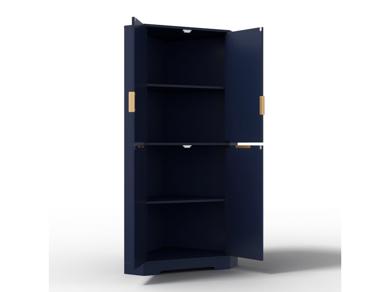 Armoire d’angle avec 4 portes et étagères réglables, 60 x 60 x 172 cm - Conforama E