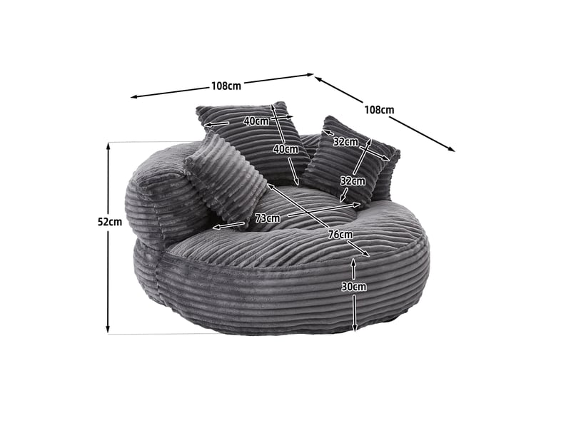  Deplimousse fixe 1 place tissu gris canapé gris - Conforama C