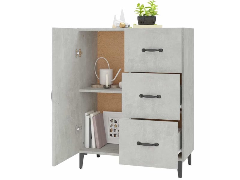  Buffet - bahut - meuble de rangement gris béton 69,5x34x90 cm bois d'ingénierie  - Conforama D