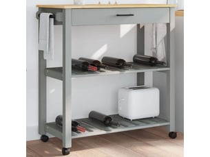 Desserte de cuisine, chariot de rangement monza 84x40x88,5 cm bois massif de pin shl65472