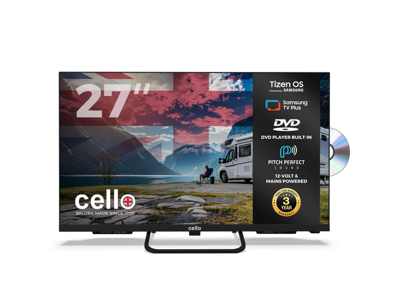  Cello ctrav-27tzf - téléviseur led 27'' (68,6 cm) full hd, smart tv, lecteur dvd intégré, 12v camping-carbateau, tnt hd CTrav-27TZF - Conforama A