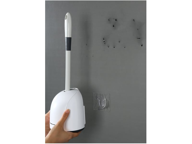  Brosse à wc compacte blanche avec support  - Conforama C