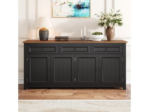 Buffet 4 porte(s) 3 tiroir(s) OKWISH - 160 cm coloris noir