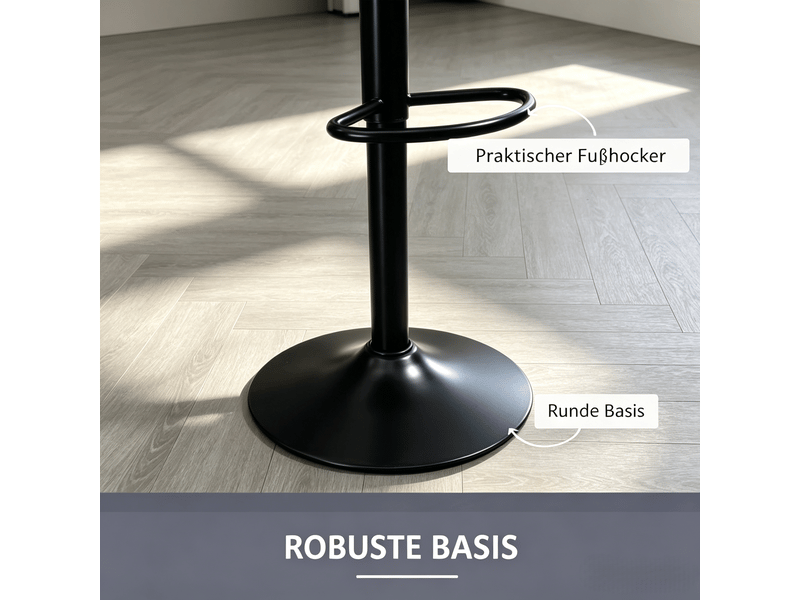  Tabourets de bar lot de 2 réglables et pivotants - lpospi - dossier courbé, polyester, cuisine - noir et gris  - Conforama E