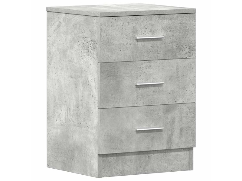  Vidaxl tables de chevet gris béton 3 tiroirs table de nuit 38x35x56cm chambre coucher  - Conforama D
