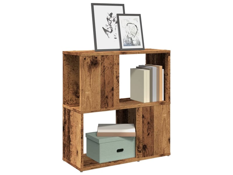  Bibliothèque, meuble de rangement salon vieux bois 60x24x63 cm bois d'ingénierie  - Conforama B