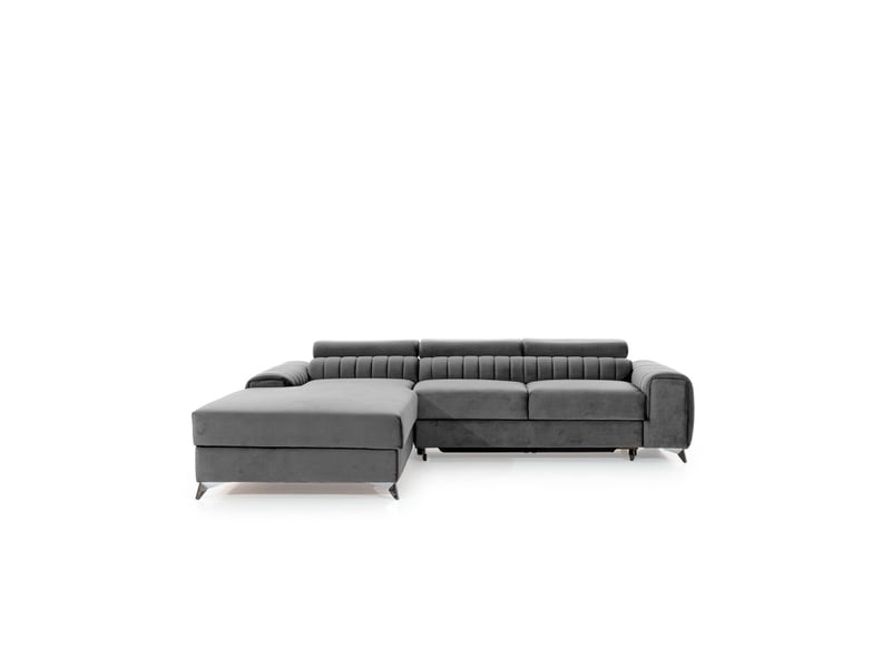 Canapé d'angle gauche gris convertible 3 places jayson avec coffre - Conforama A
