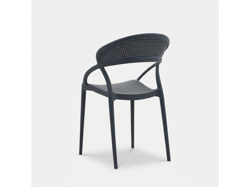  Lot de 4 chaises empilables pour intérieur et extérieur marsala - anthracite  - Conforama D