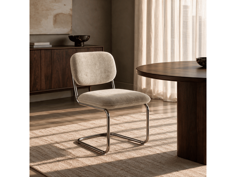  Lot de 2 chaises en velours texturé taupe blake SC63VTTP - Conforama B
