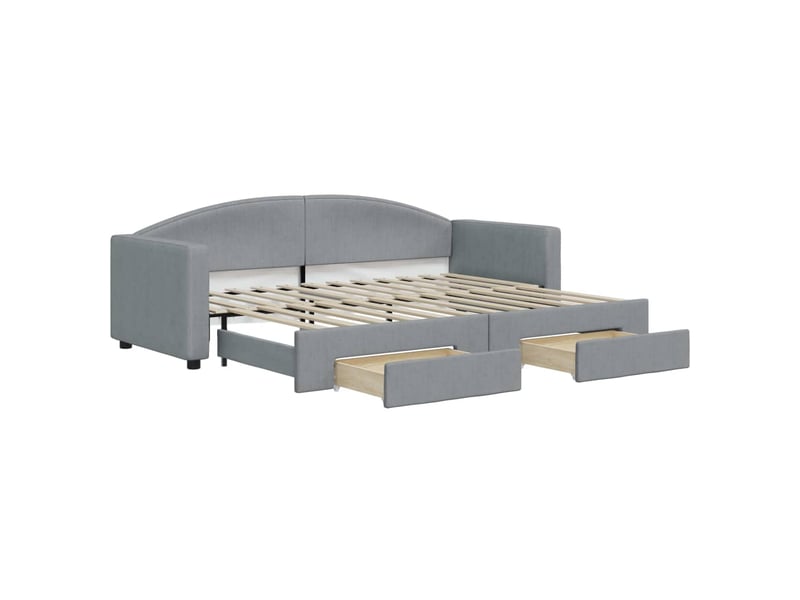  Lit simple- lit adulte -  lit de jour avec gigogne et tiroirs sans matelas 80x200 cm  - Conforama A
