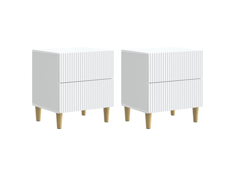  Table de chevet - cabinet de chevet - table de nuit 2 pièces blanc 43 x 34,5 x 48 cm  - Conforama A