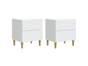 Table de chevet - cabinet de chevet - table de nuit 2 pièces blanc 43 x 34,5 x 48 cm