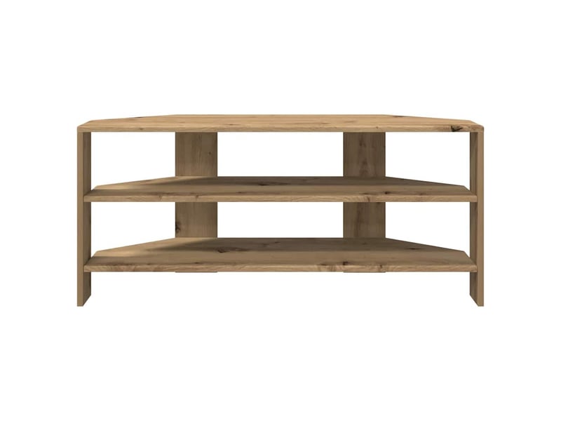 Meuble tv - banc tv - meuble de rangement d'angle 102x40,5x45cm chêne artisanal bois d'ingénierie  - Conforama E