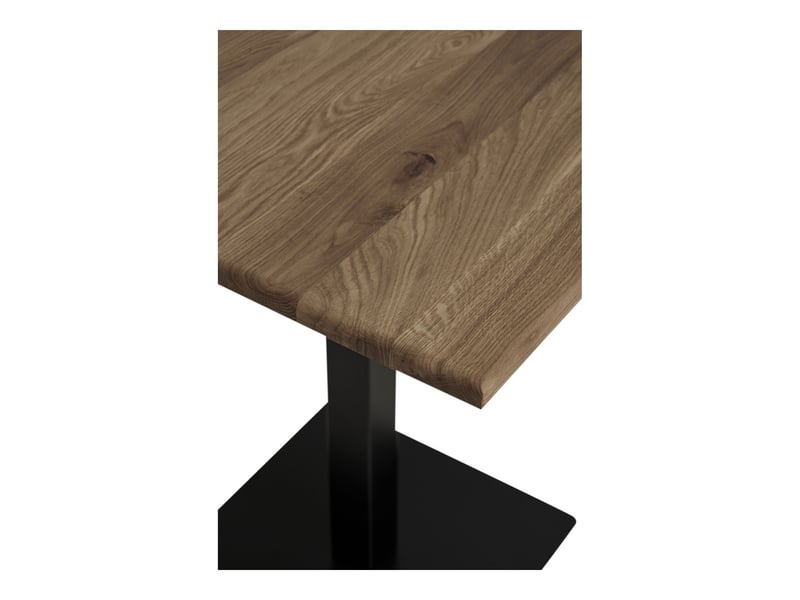 Table de bistrot lignano en chêne fumé avec piètement en métal noir 70x70x75 cm - Conforama C