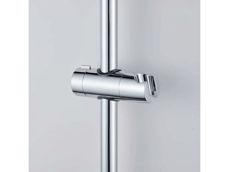  Support de pommeau de douche de salle de bain, pince de douchette réglable, chrome  - Conforama D