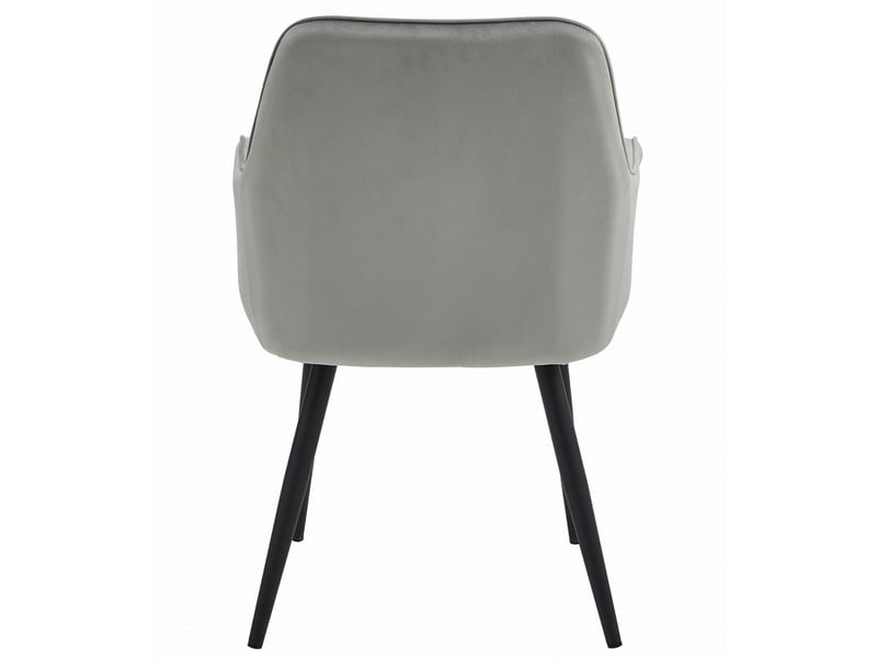 Family chaise nana - velours gris argentépieds noirs x 1  - Conforama E