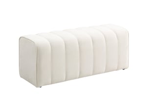 Banc de lit tcqpz rembourré 110 x 40 x 44 cm tissu aspect lin crème blanc
