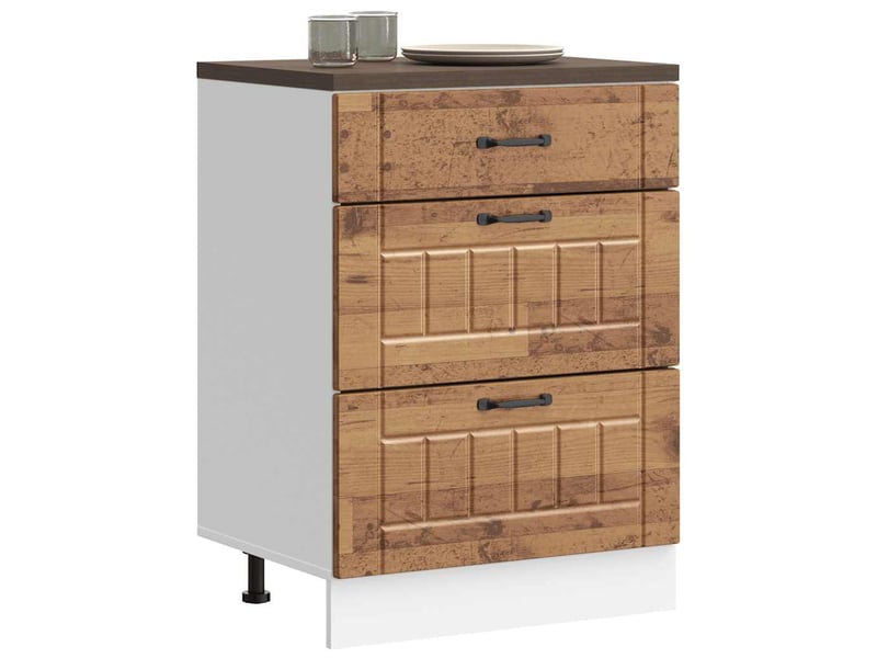  Meuble de rangement, armoire de cuisine lucca vieux bois bois ingénierie shl6308  - Conforama B