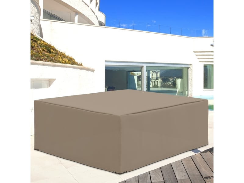 Housse de protection mobilier de jardin 275 x 205 x 90 cm – beige – imperméable et anti-uv avec cordon de serrage - Conforama C