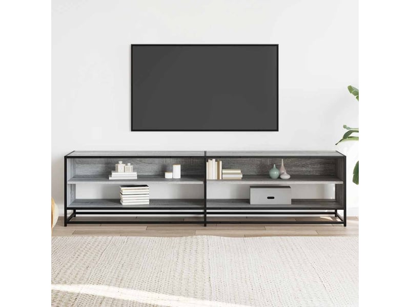  Meuble tv - banc tv - meuble de rangement sonoma gris 180,5x40x46 cm bois d'ingénierie  - Conforama C