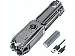 Lampe torche led sgt6 haute puissance de mise au point réglable, étanche, 4 modes rechargeable, lampe tactique avec zoom
