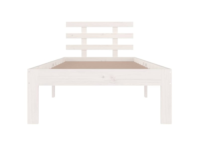  Lit simple- lit adulte -  cadre de lit sans matelas blanc bois massif 100x200 cm  - Conforama C