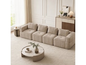 Canapé droit compressé fixe <strong>MEUBLES COSY</strong> <strong></strong> 4 places Tissu