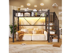 Lit mezzanine 90x200 cm <strong>MODENUIT </strong>  <strong></strong> coloris noir