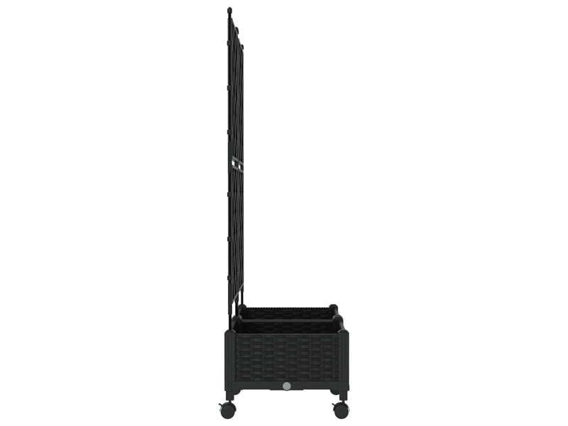 Jardinière - bac de jardin avec treillis et roues 2 pcs noir pp - Conforama C