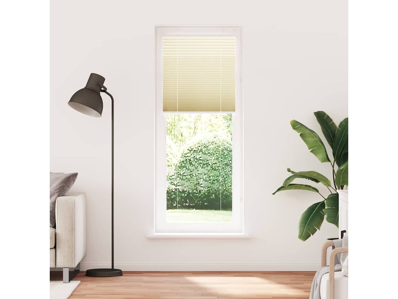 Store plissé, store de fenêtre crème 70x200 cm largeur du tissu 69,4 cm polyester cf46852 - Conforama A