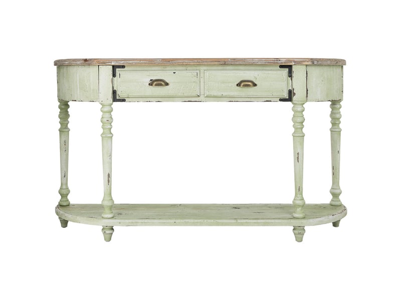  Console en bois blanc et vert 149x35x87 cm h  - Conforama B