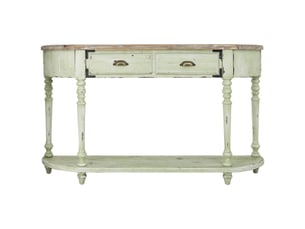 Console en bois blanc et vert 149x35x87 cm h